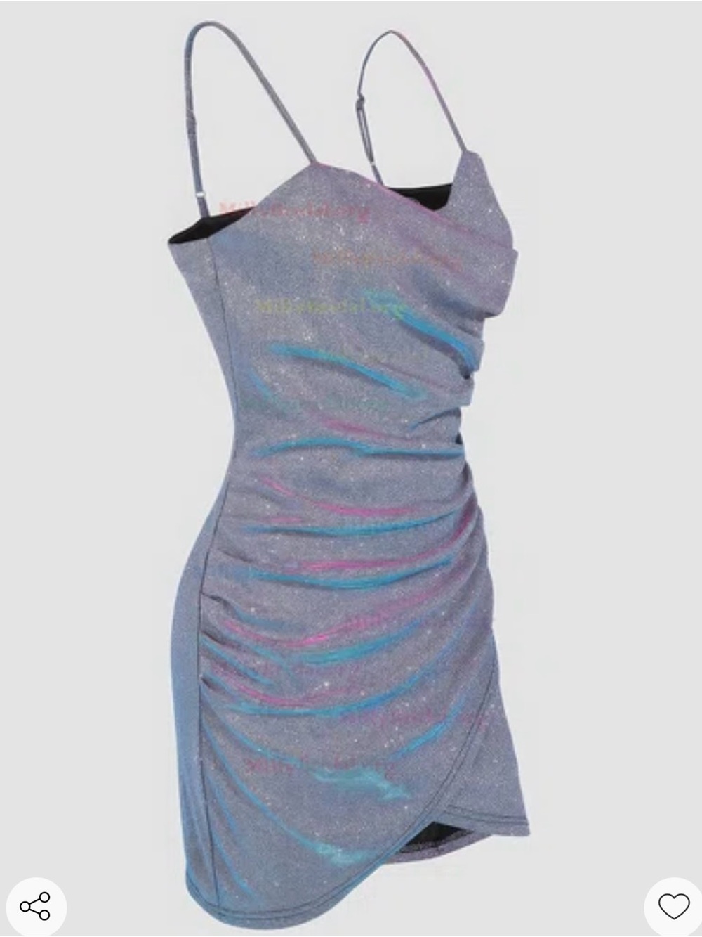 NWT Cider Iridescent Lavender Ruched Slip Mini Dress